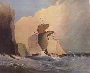 William Buelow Gould Sailing ships off a rocky coast oil painting artist
